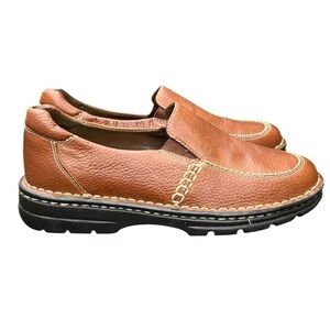 Earth Shoes Womens 6.5 Gelron 2000 Casual Loafers Comfort Slip On Oak Leather